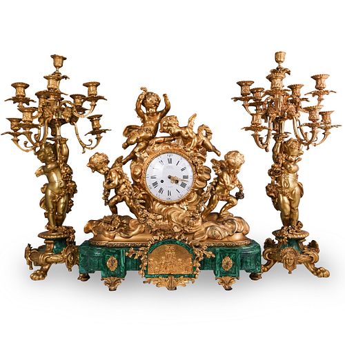 (3 PC) 19TH CENT. FRENCH GILT