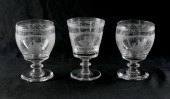3 PC. 19TH CENTURY ENGRAVED SU