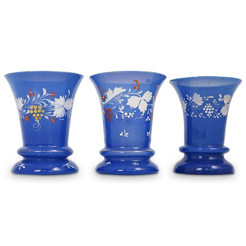 (3 PC) ANTIQUE FRENCH ENAMEL
