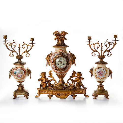 3 PC ANTIQUE GARNITURE WITH