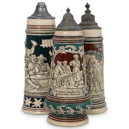 (3 PC) ANTIQUE GERMAN CERAMIC