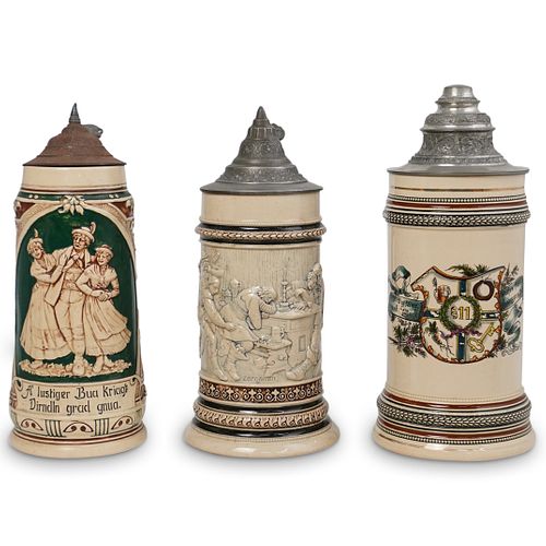 (3 PC) ANTIQUE GERMAN CERAMIC