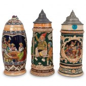 (3 PC) ANTIQUE GERMAN CERAMIC