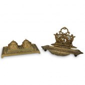 (3 PC) ANTIQUE GILT BRONZE INK