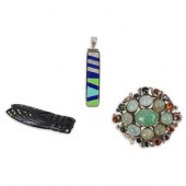 (3 PC) ANTIQUE SEMI PRECIOUS S