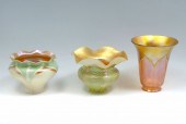 3 PC. ART GLASS SHADES, ONE SI