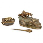 (3 PC) AUSTRIAN BRONZE LION DE