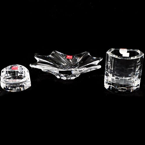 (3 PC) BACCARAT CRYSTAL DESK