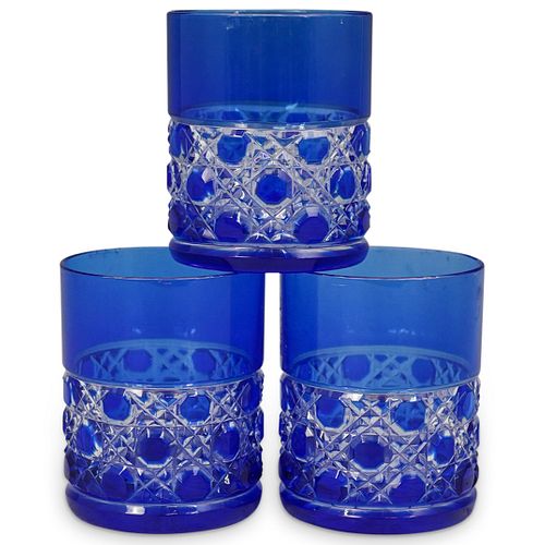 (3 PC) BOHEMIAN COBALT BLUE WATER