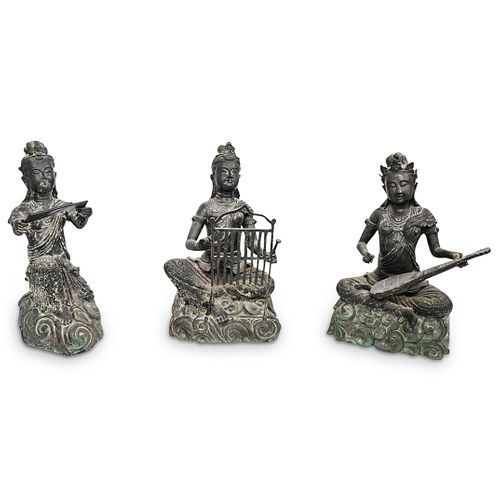 (3 PC) BUDDHIST BRONZE GUANYIN