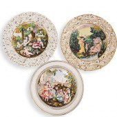 (3 PC) CAPODIMONTE PORCELAIN C