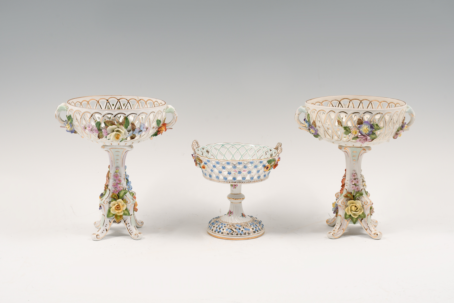 3 PC. CARL THIEME DRESDEN PORCELAIN