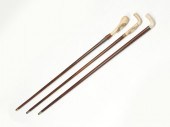 3 PC. CARVED IVORY CANE COLLEC