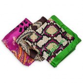 (3 PC) CAVALLI SILK SCARVES GR