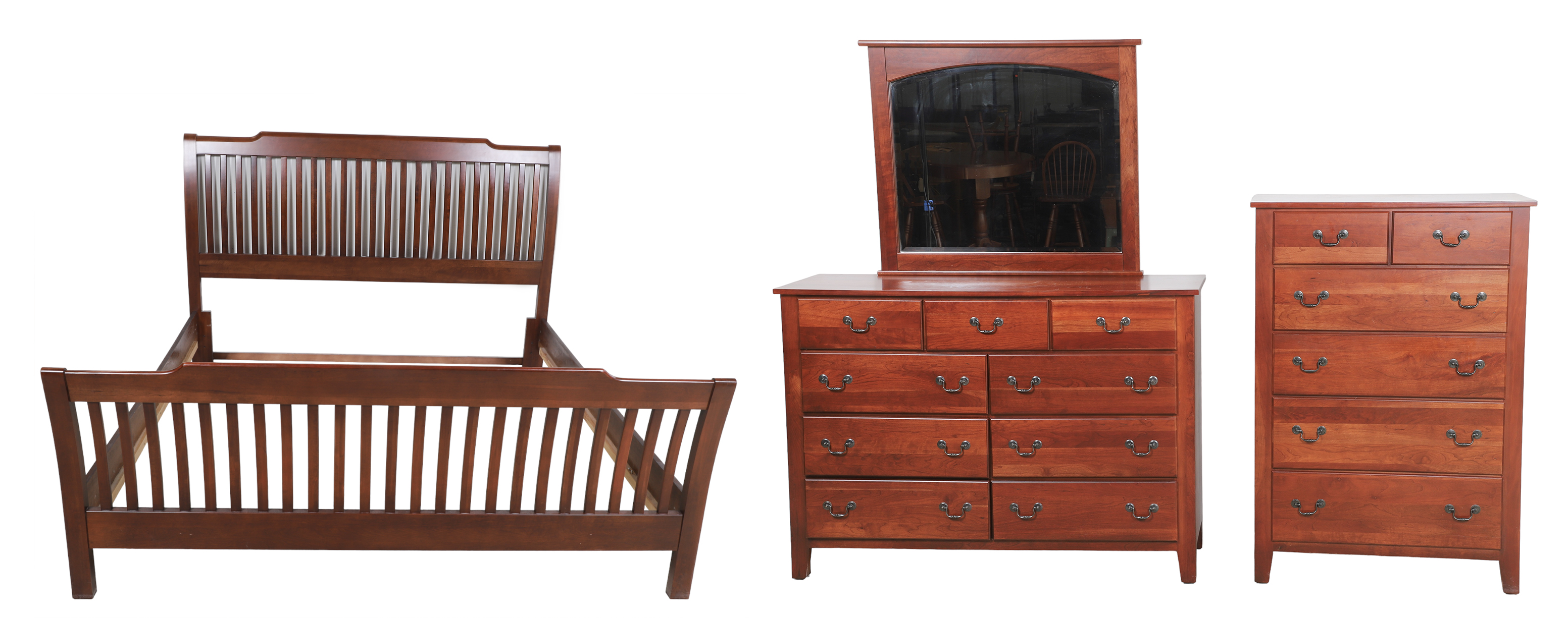 (3) pc Cherry bedroom set, c/o king