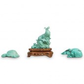 (3 PC) CHINESE CARVED TURQUOIS