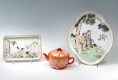 3 PC. CHINESE PORCELAIN TEA TR