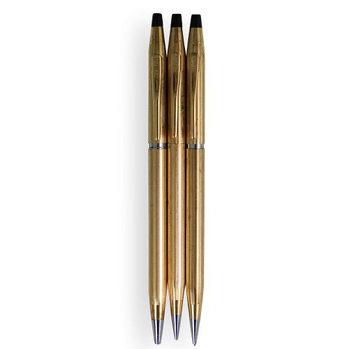 (3 PC) CROSS GOLD FILLED PEN &