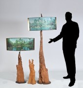 3 PC. CYPRESS ROOT FLOOR LAMPS