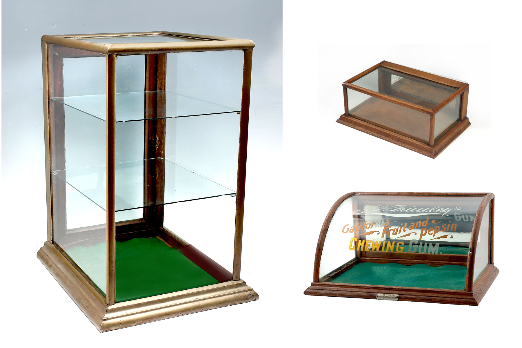 3 PC. DISPLAY CASES, INCLUDING