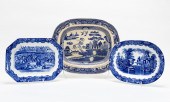 3 PC ENGLISH BLUE & WHITE TRAN