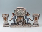 3 PC. FRENCH ART DECO CLOCK GA