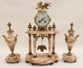 3 PC FRENCH GILT BRONZE MTD MA