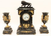 3 PC. FRENCH MARBLE CLOCK SET