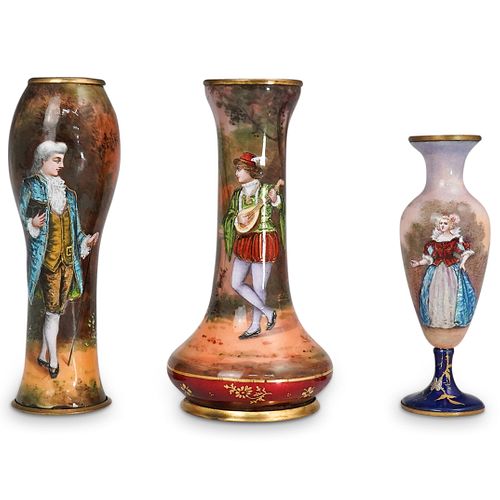 (3 PC) FRENCH MINIATURE ENAMEL