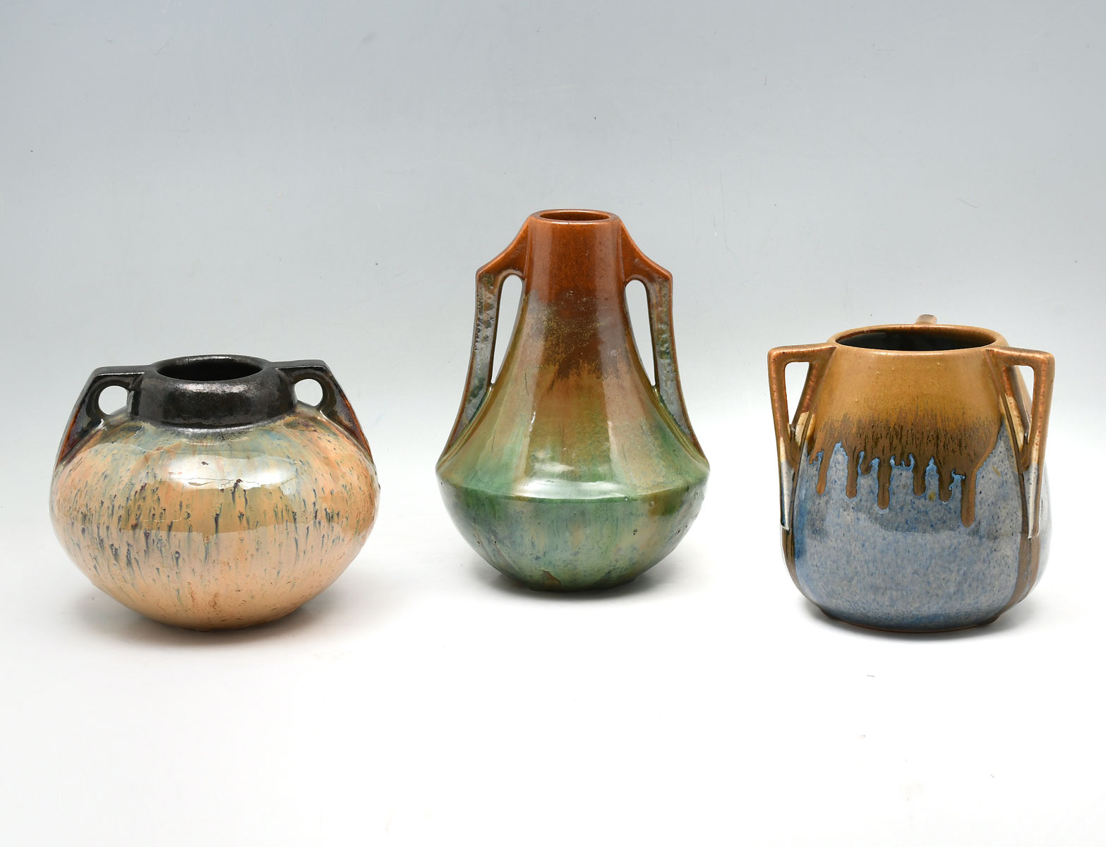 3 PC. FULPER POTTERY VASES: