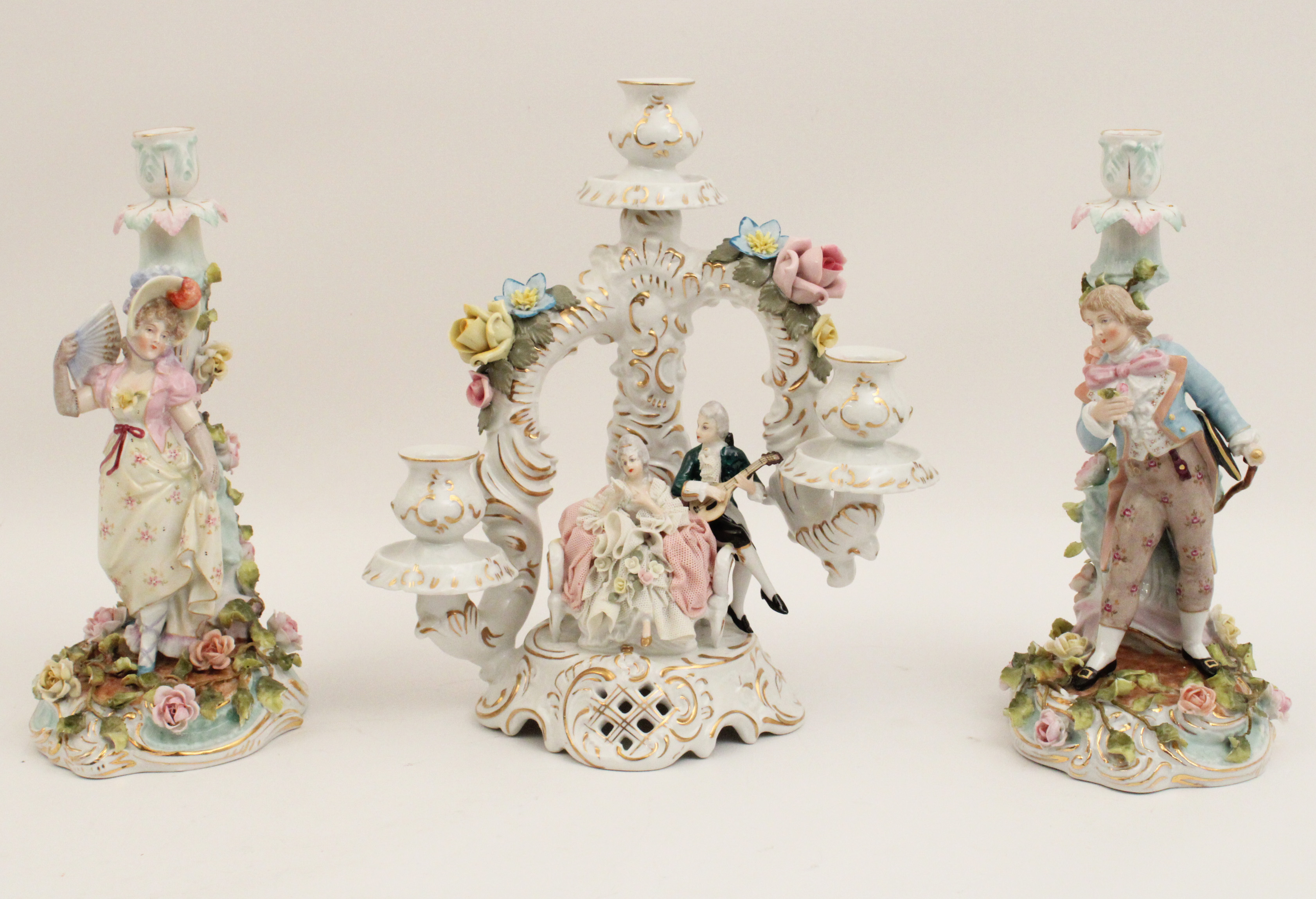 3 PC. GERMAN PORCELAIN GARNITURE