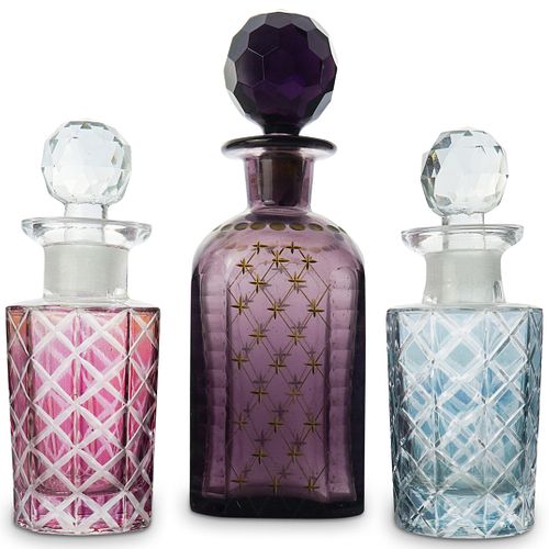 (3 PC) GLASS VANITY BOTTLE