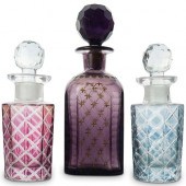 (3 PC) GLASS VANITY BOTTLE SET