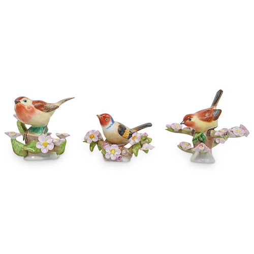 (3 PC) HEREND PORCELAIN BIRD