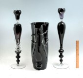 3 PC. ION TAMAIAN ART GLASS CA