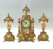3 PC. ITALIAN BRASS CLOCK GARN