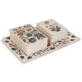 (3 PC) ITALIAN PIETRA DURA BOX
