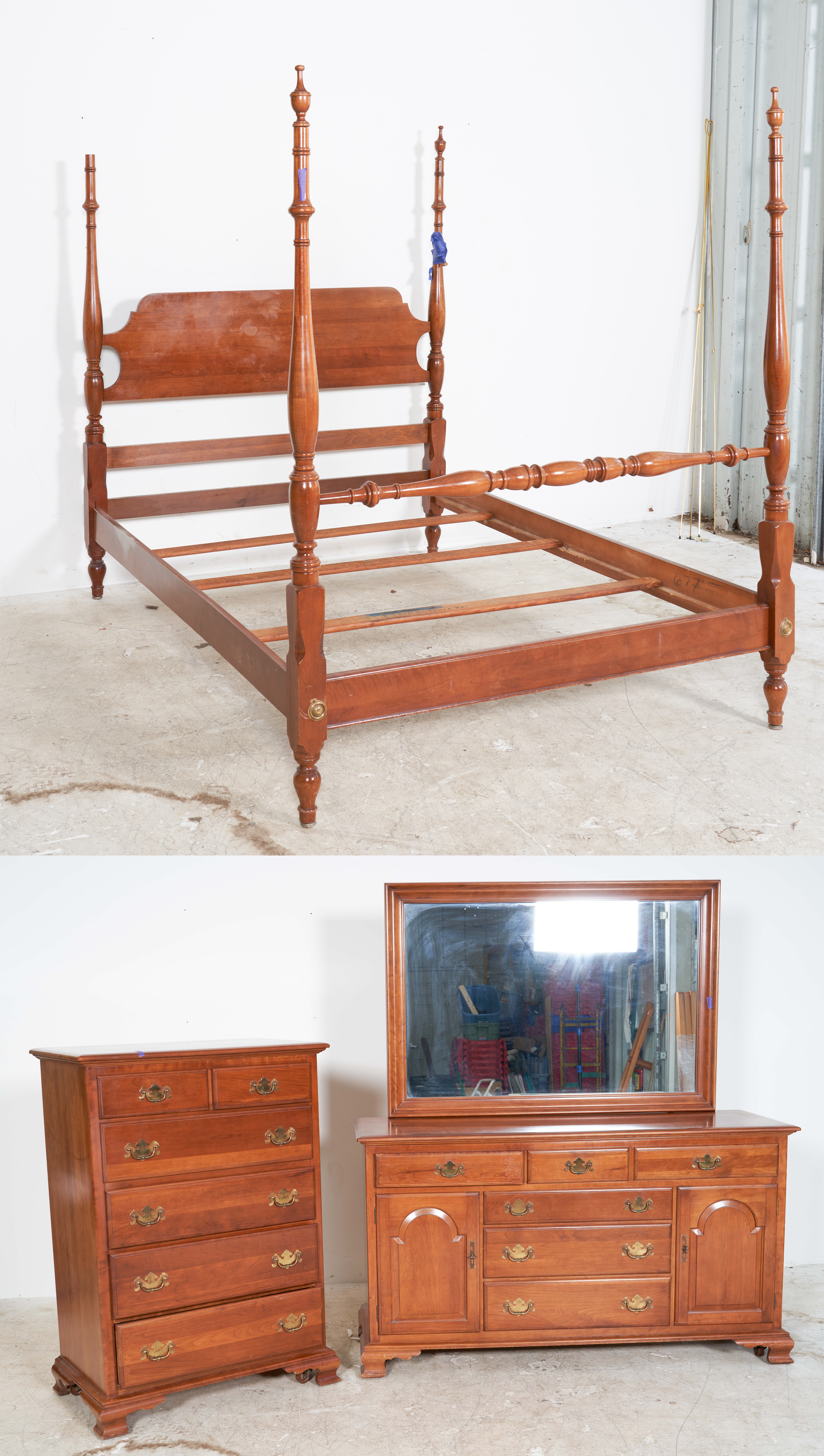(3) pc JB Van Sciver cherry bedroom