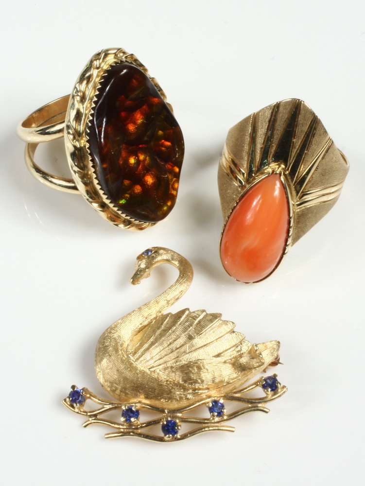 (3) PC JEWELRY LOT - One 14K yellow