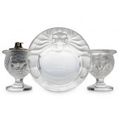 (3 PC) LALIQUE "TETE DE LION"