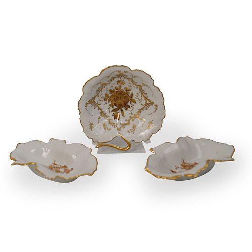 (3 PC) LIMOGES GILT PORCELAIN