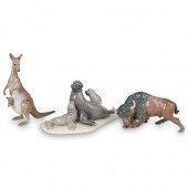 (3 PC) LLADRO PORCELAIN ANIMAL