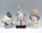 3 PC. LLADRO PORCELAIN CLOWN H