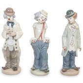 (3 PC) LLADRO PORCELAIN CLOWN