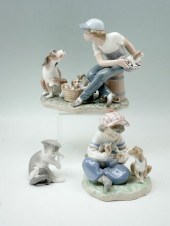 3 PC. LLADRO PORCELAIN FIGURIN