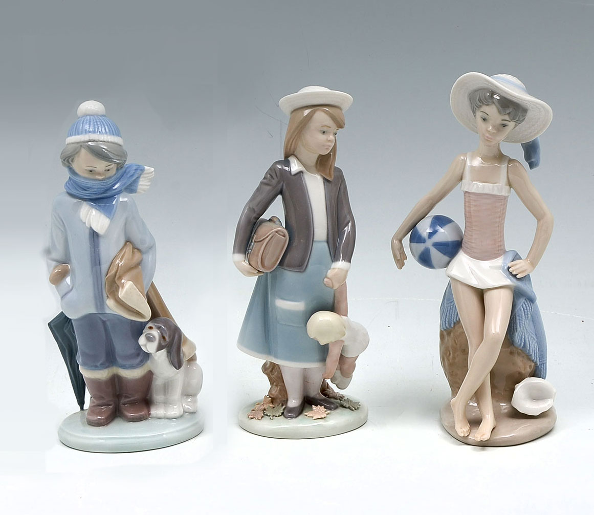 3 PC LLADRO THREE OF THE FOUR