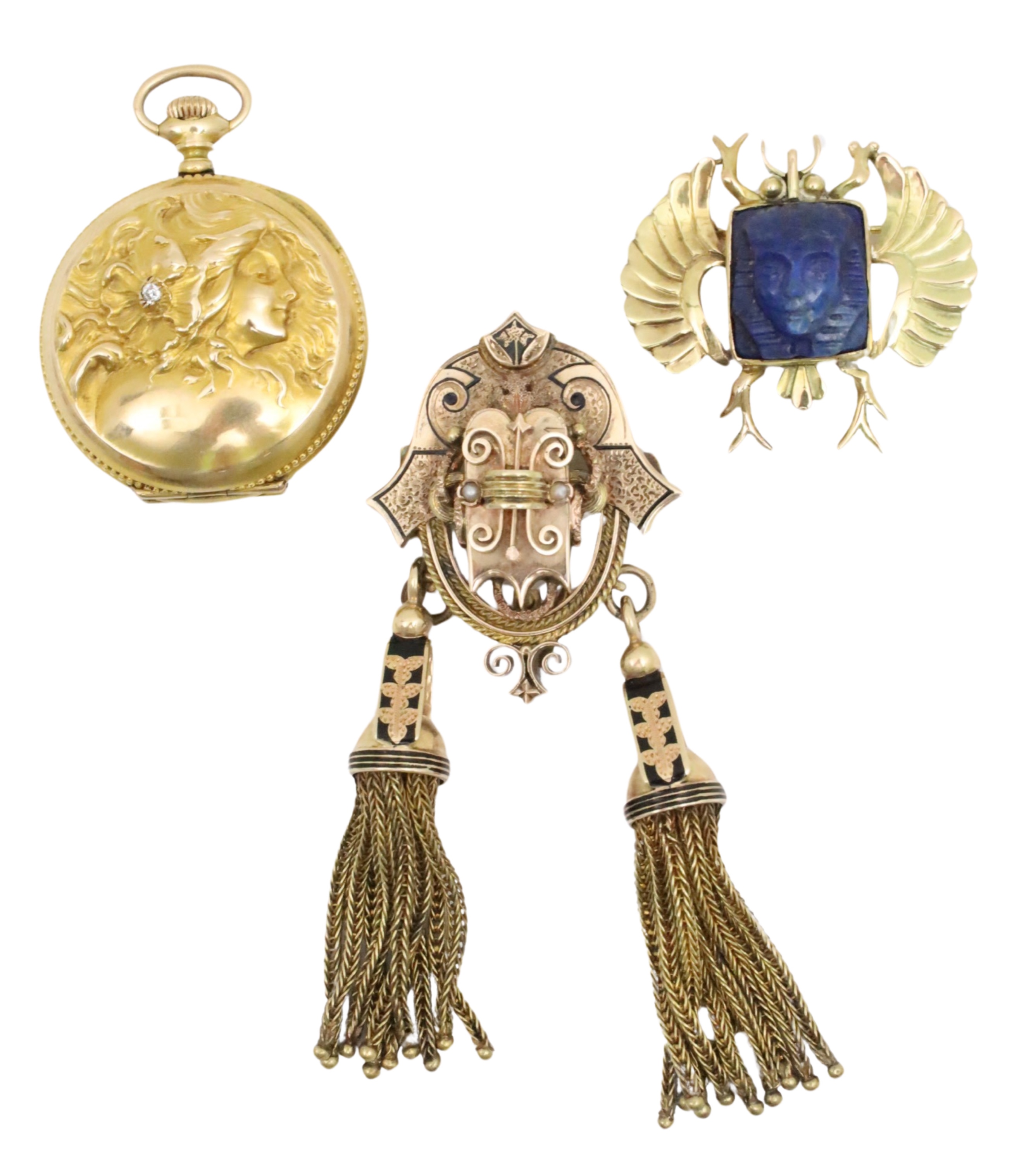 3 PC. LOT OF 14K ANTIQUE JEWELRY