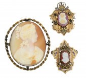 3 PC. LOT OF CAMEO BROOCHES 3
