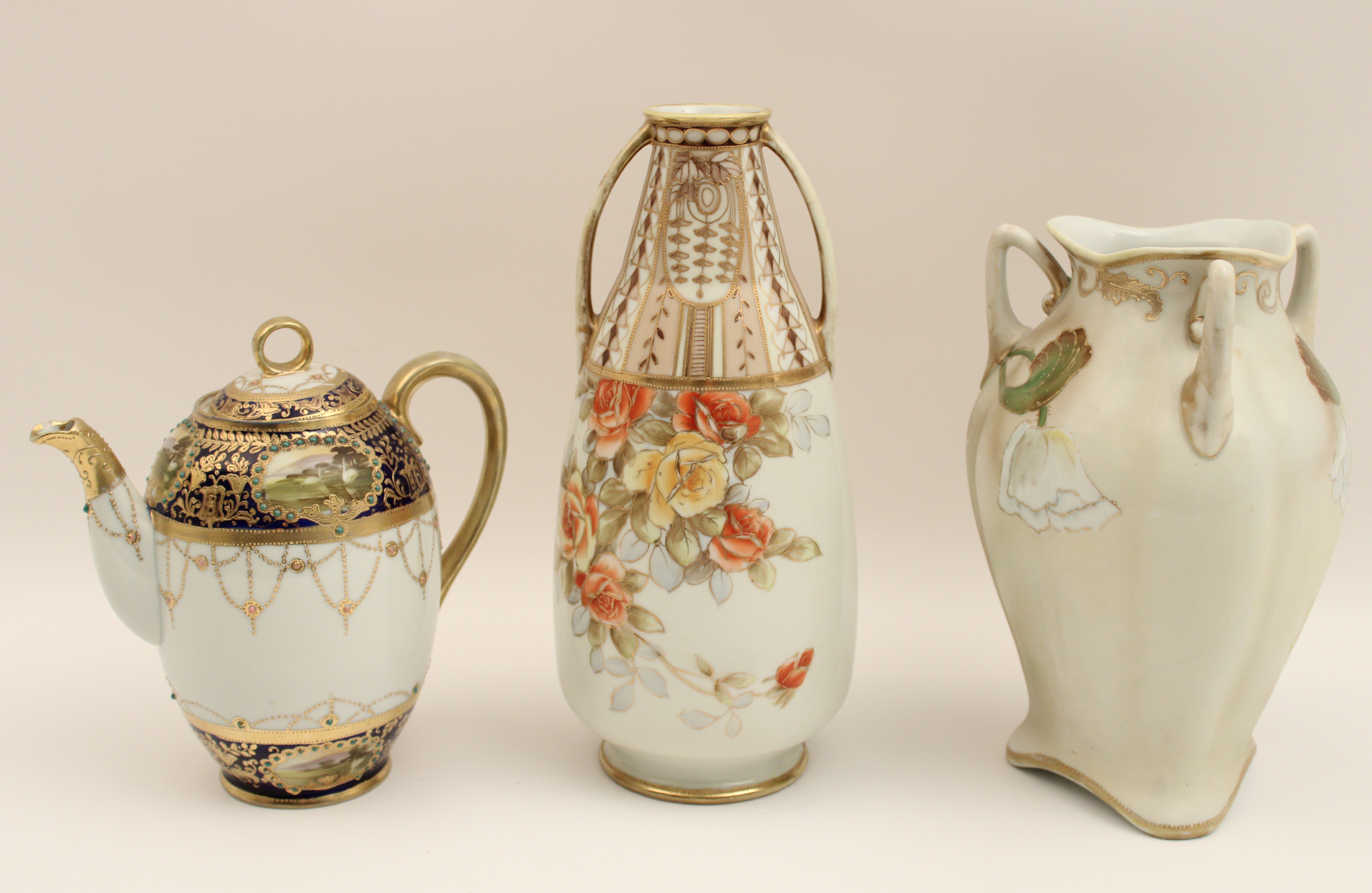 3 PC. LOT OF HAND PAINTED NIPPON