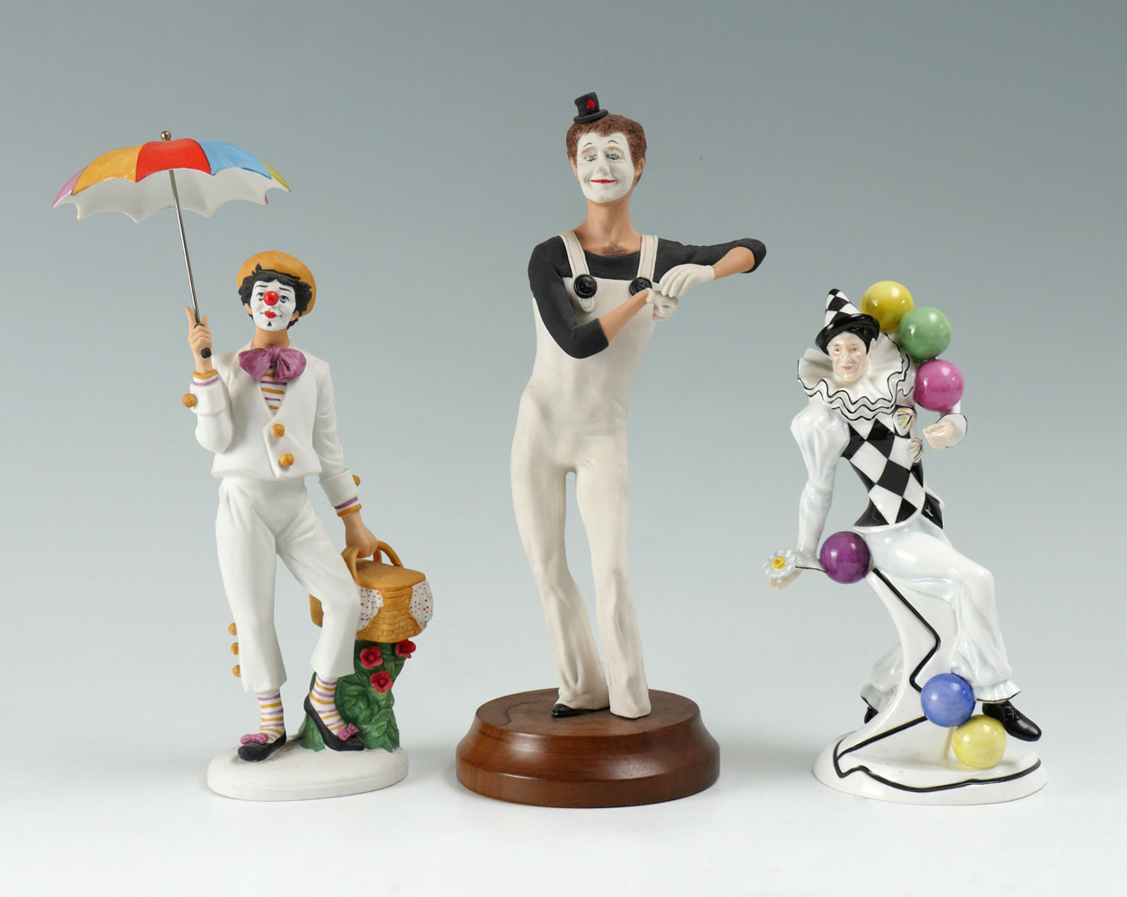 3 PC LOT OF MIME FIGURINES
